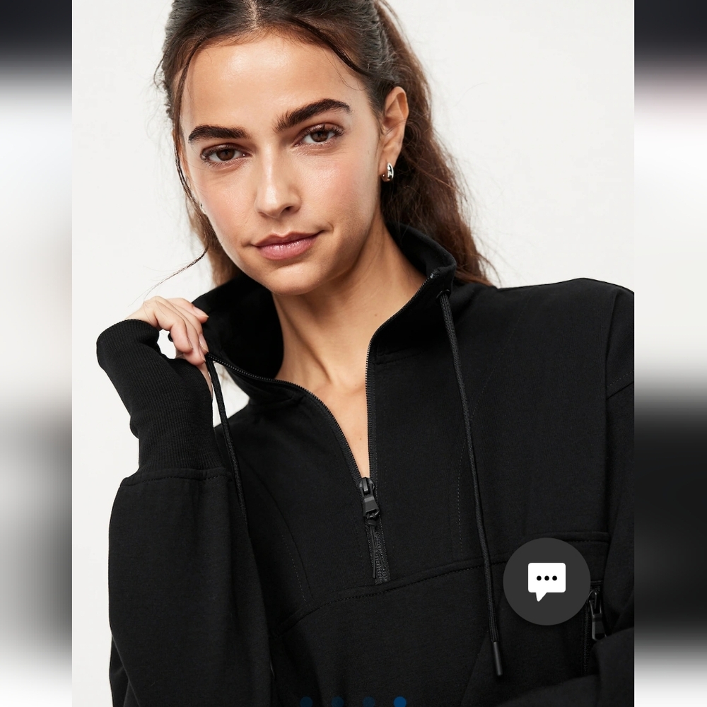 Old Navy Black Half-Zip Sweatshirt - Picture 2 of 7